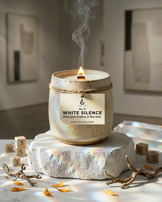 WHITE SILENCE — Hand-Thrown Ceramic Candle | Green Tea Floral