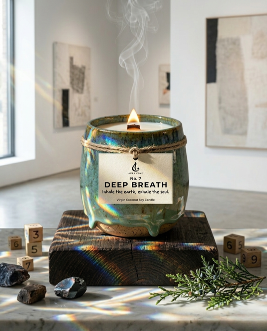 DEEP BREATH — Hand-Thrown Ceramic Candle | Forest Earthy